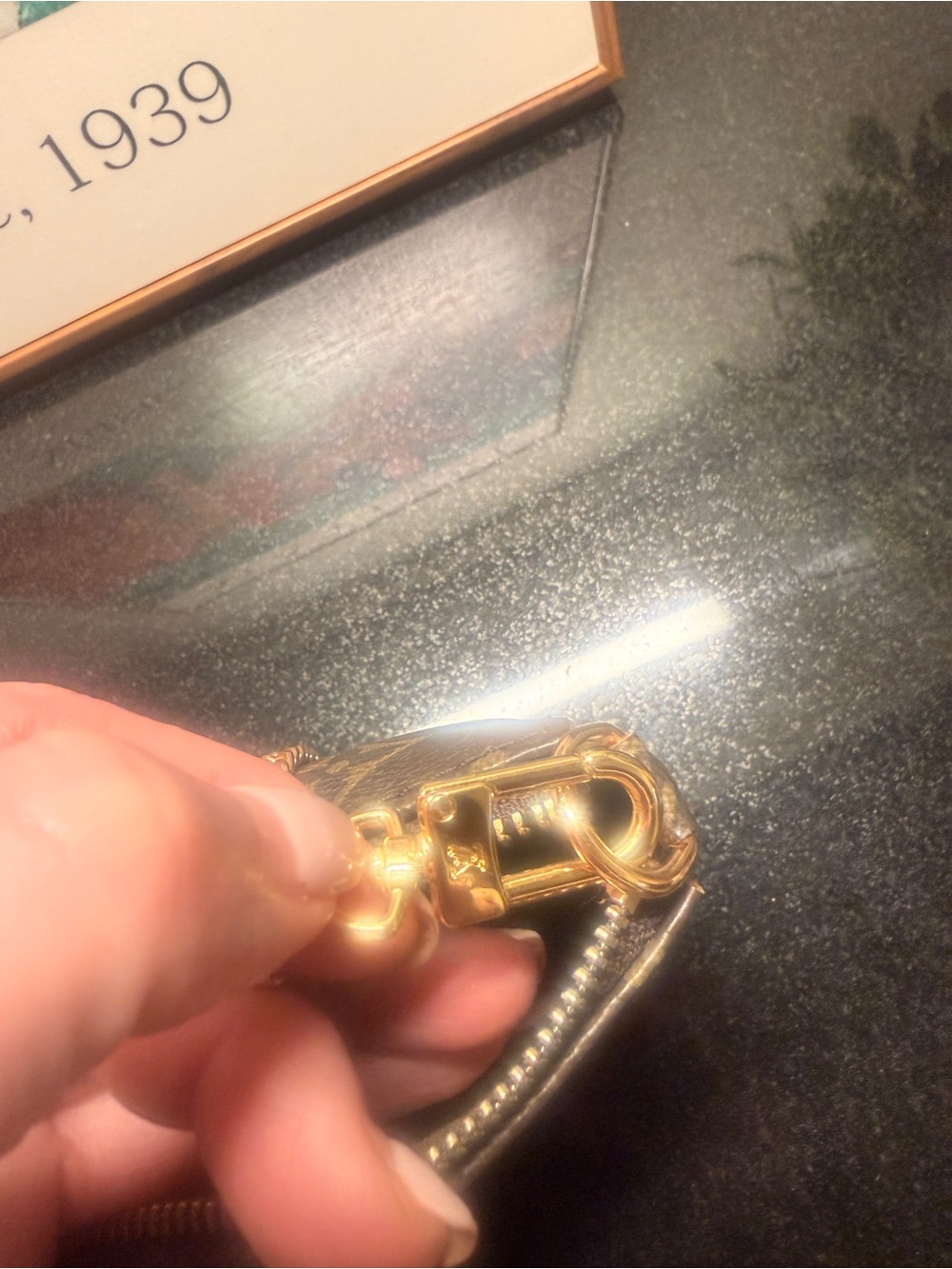 Brown Monogram Mini Bag with Gold Chain - Picture 2 of 12